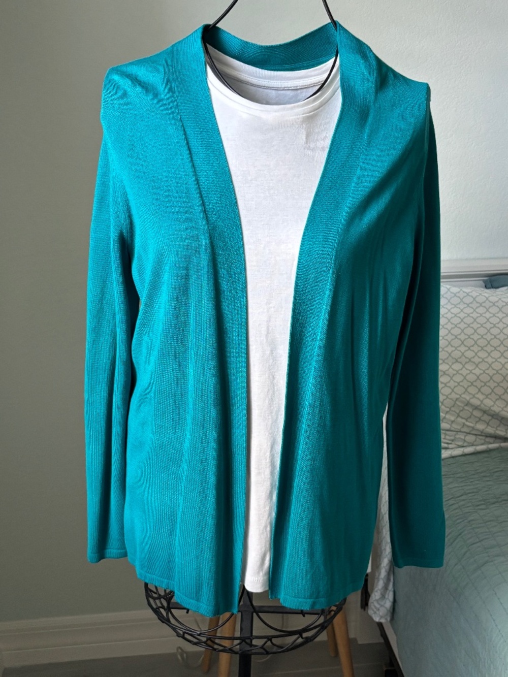 NWT Croft & Barrow Teal Longer length Cardigan Sz S